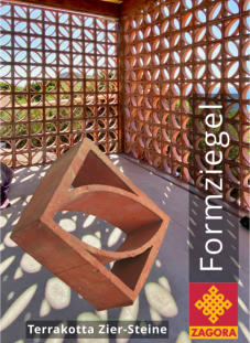 Formziegel sind vielseitig als Bau- und Mauerelement verwendbar, z.B. für Sichtschutz- und Dekorwände, Mauerfenster, Mauerverzierung oder als Zaunelement