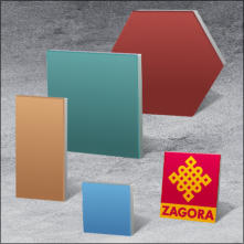 Zementfliesen Quadrat, Rechteck und Sechseck