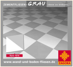 Zementfliesen-GRAU • ZAGORA • Motiv Karo 1070