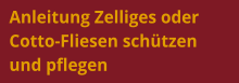Anleitung Zelliges oder Cotto-Fliesen schützen und pflegen