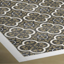 Florale Zementfliese Kajal in graubeige und cremeweiß