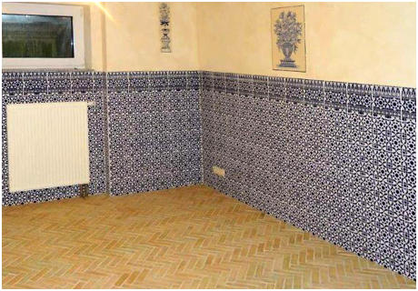 Boden Terracotta-Fliesen, Wand andalusischen Fliesen • Kundenfoto 