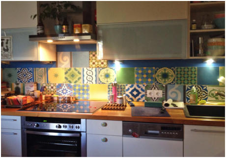 Fliesenspiegel Patchwork in der Küche • Kundenfoto
